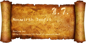 Neuwirth Teofil névjegykártya